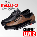 [PAGUE 1 LEVE 2] Kit 2 Tênis Masculinos de Couro Legítimo + Palmilha Ortopédica de Brinde